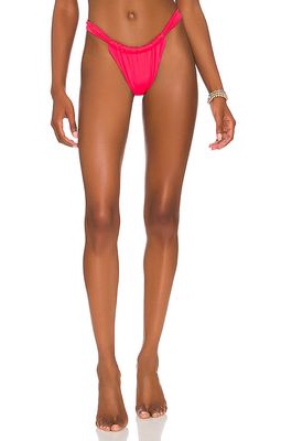 AEXAE Ruched Bikini Bottom in Fuchsia