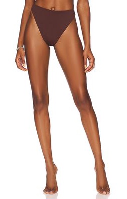 AEXAE Triangle High Cut Bikini Bottom in Brown