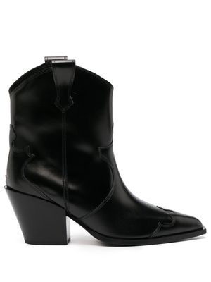 Aeyde 86mm pointed-toe leather boots - Black