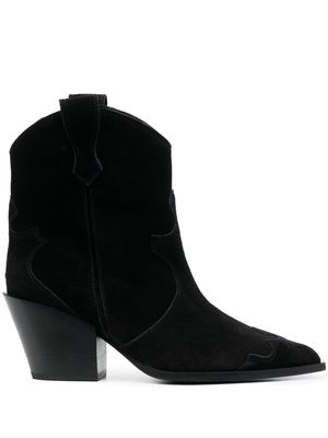 Aeyde Albi 75mm suede boots - Black
