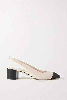 aeyde - Alessia Two-tone Leather Slingback Pumps - Cream
