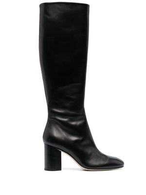 Aeyde Ariana 75mm leather boots - Black