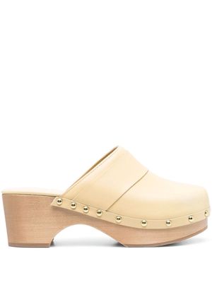 Aeyde Bibi studded leather mules - Yellow