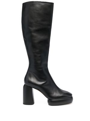 Aeyde chunky 100mm leather boots - Black