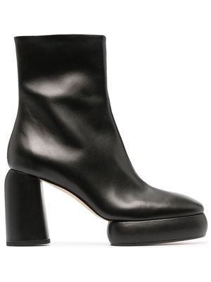 Aeyde Emmy 95mm platform ankle boots - Black