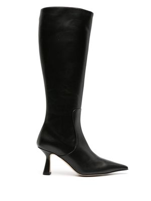 Aeyde Esme 75mm knee-high leather boots - Black