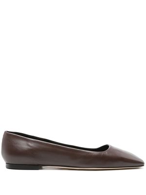 Aeyde Ida leather ballerina shoes - Brown