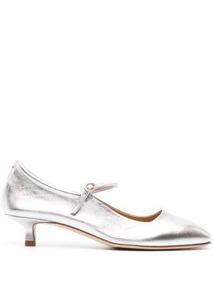 Aeyde Ines 35mm ballerina pumps - Silver