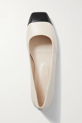 aeyde - Inga Two-tone Leather Ballet Flats - Cream
