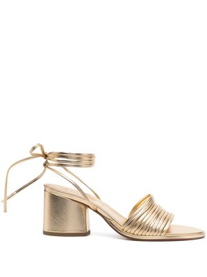 aeyde - Natania Metallic Leather Sandals - Gold