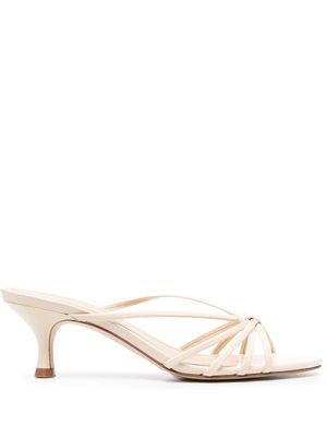 Aeyde Olga 55mm strappy leather mules - Neutrals