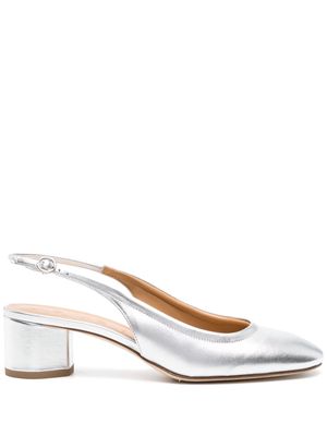 Aeyde Romy 55mm leather pumps - Silver