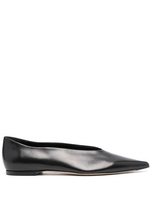 Aeyde Rosa leather ballerina shoes - Black
