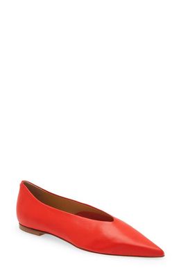 aeyde Rosa Pointed Toe Flat in Lava