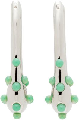 aeyde Silver & Green Elias Earrings