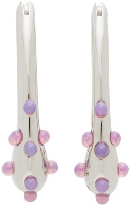 aeyde Silver & Pink Elias Earrings