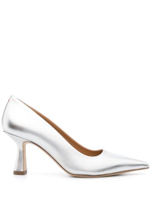 Aeyde Xandra 75mm leather pumps - Silver
