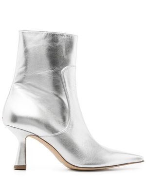 Aeyde Zuri 75mm ankle boots - Silver