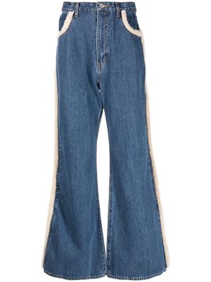 AFB BOA sherpa-detail flared jeans - BLUE