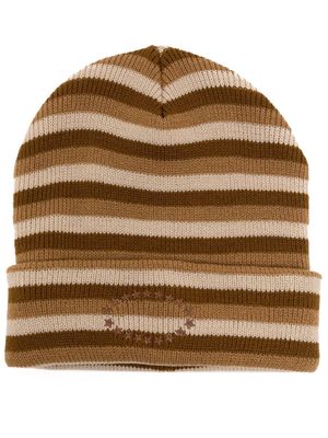 AFB logo-embroidered striped beanie - Brown