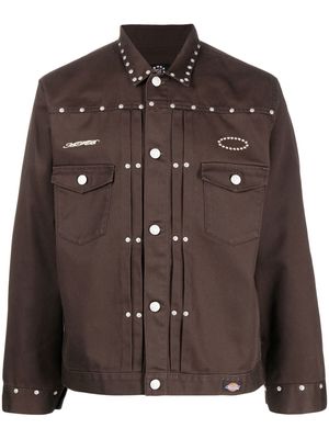 AFB x Dickies stud-detail work jacket - Brown