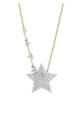 Affair Infinity Shooting Star 14K Yellow Gold & 0.87 TCW Diamonds Pendant Necklace