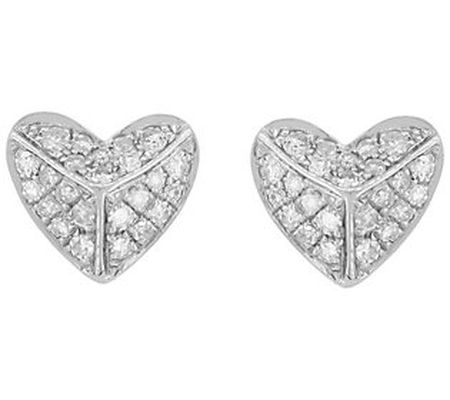 Affinity 0.10 cttw Diamond Heart Earr ings, 14K Gold