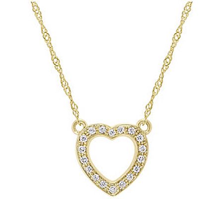 Affinity 0.10 cttw Diamond Heart Necklace, 1 4K Gold