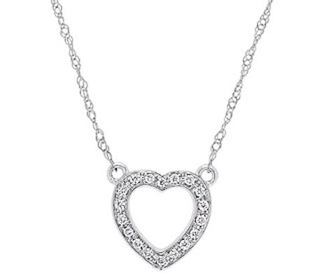 Affinity 0.10 cttw Diamond Heart Necklace, 1 4K White Gold
