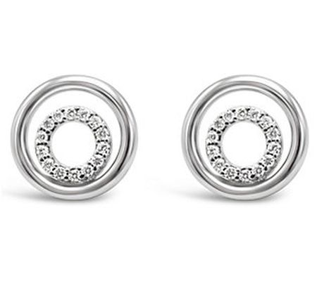 Affinity 0.10 cttw Diamond Stud Earrings, Sterl ing Silver