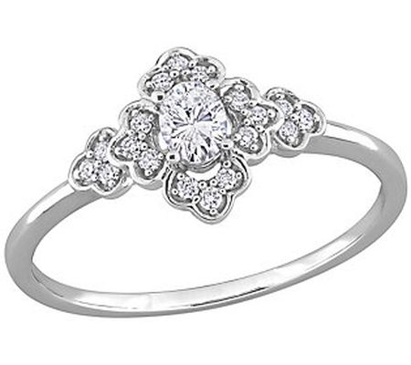 Affinity 0.20 cttw Diamond Vintage Engagement R ing, 14K White