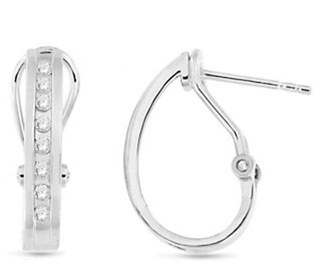 Affinity 0.50 cttw Diamond Hoop Earrings, 14K W hite Gold