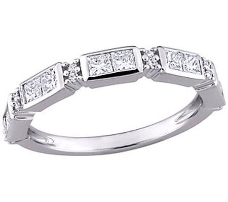 Affinity 0.70 cttw Diamond Semi-Eternity Ring, 14K White Gold