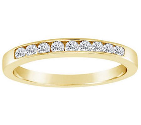 Affinity 1/4 cttw 9-Stone Diamond Channel Band Ring, 14K Gold