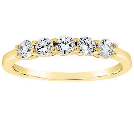 Affinity 14K Gold 4/10 cttw 5-Stone Diamond Ban d Ring