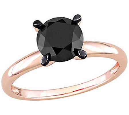 Affinity 2.00 cttw Black Diamond Solitaire Ring , 14K Rose Gold