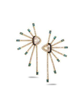 Affinity 20K Diamond Emerald-Ray Earrings