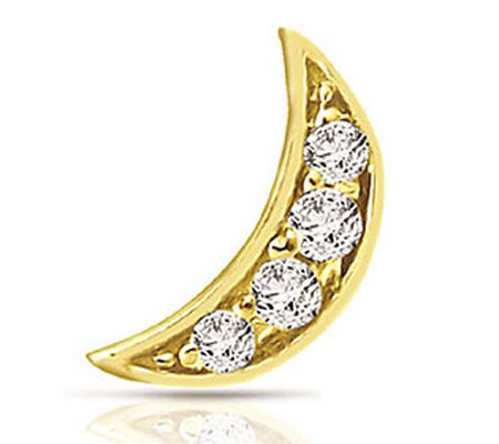 Affinity Accents Diamond Single Moon Stud Earri ng, 14K Gold