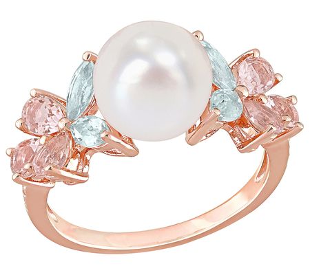 Affinity Cultured Pearl & Multigemstone Ring, S terling