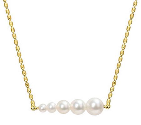 Affinity Cultured Pearl Bar Necklace, 18K G old Plated