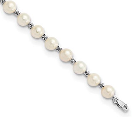 Affinity Cultured Pearl Bracelet, 14K White Gol d