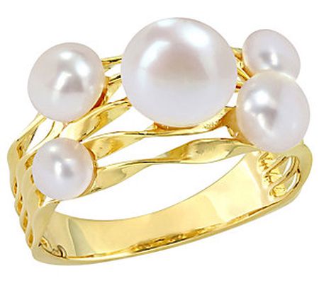 Affinity Cultured Pearl Coil Ring, 18K Gold Pla ted