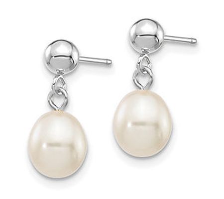 Affinity Cultured Pearl Dangle Earrings, 14K Wh ite Gold