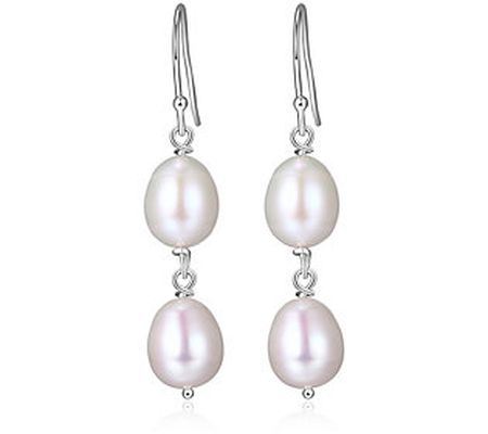 Affinity Cultured Pearl Dangle Earrings, Sterli ng Silver