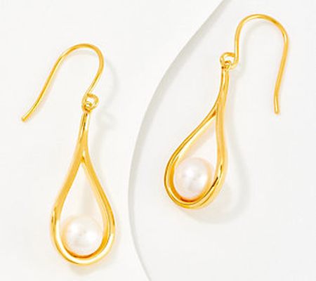 Affinity Cultured Pearl Drop Earrings, Sterling Silver