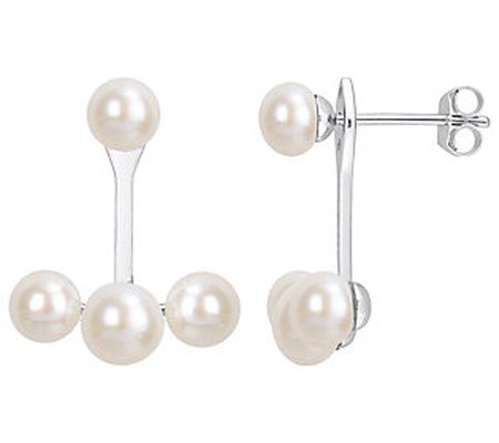 Affinity Cultured Pearl Ear Jackets, 14K W hite Gold