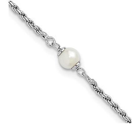 Affinity Cultured Pearl Rope Chain Bracelet, St erling Silver