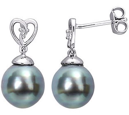 Affinity Cultured Tahitian Pearl & Topaz Earrin gs, Sterling