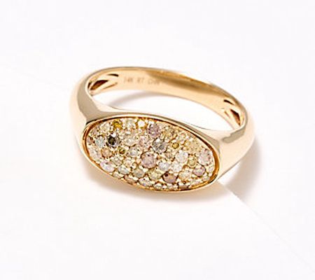 Affinity Diamonds Multi Color Diamond Signet Ring, 14K Gold