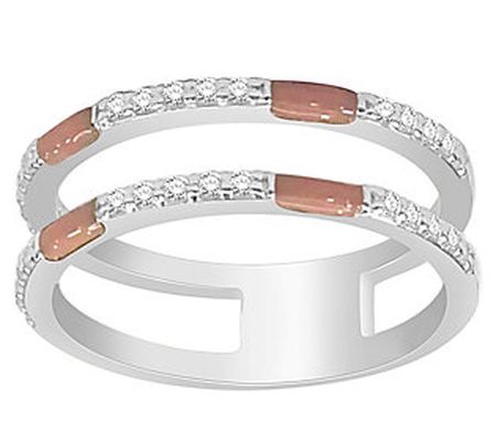 Affinity Diamonds Peach Enamel Ring, 0.25 ct tw , Sterling